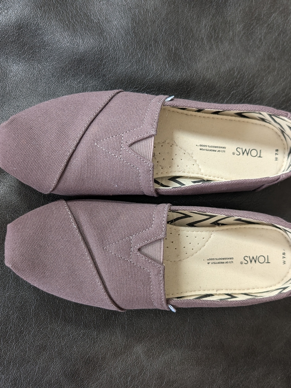 Toms Women's Slip-On Flats in Brown Canvas
